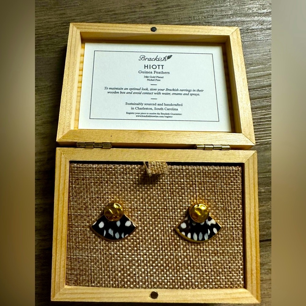 Brackish Earrings ~ HIOTT GUINEA FEATHERS